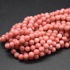 Brazilian Rhodonite Round Beads (Dark Pink) - 6mm - 15'' Strand, for Jewellery Making