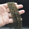 Gold Sheen Obsidian Gemstone SMOOTH Round Beads - 3mm - 15'' Strand, for Jewellery making, DIY