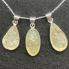 Large Libyan Desert Glass Sterling Silver Pendant - Rare Gold Tektite Charm - For Jewellery Making - 1 Piece - 3 sizes