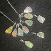 Mini Ethiopian Opal Sterling Silver Pendant - Natural Welo Opal - Translucent Rainbow Fire - For Jewellery Making