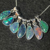 Mini Australian Opal Triplet Sterling Silver Pendant - Vibrant Multi-Colour Fire  For Jewellery Making