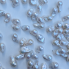 White Freshwater Baroque Pearl, Mini Flame Fireball Bead for Jewellery Making
