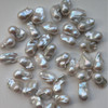 Metallic Fireball Pearl Bead, 25mm-30mm Blue Snow Lustre Statement Baroque Pearl for Jewellery Making