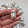 Metallic Fireball Pearl Bead, 25mm-30mm Blue Snow Lustre Statement Baroque Pearl for Jewellery Making
