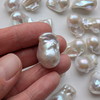 Metallic Fireball Pearl Bead, 18mm-25mm Blue Snow Lustre Statement Baroque Pearl for Jewellery Making