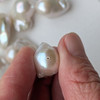Metallic Fireball Pearl Bead, 18mm-25mm Blue Snow Lustre Statement Baroque Pearl for Jewellery Making