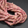 Chinese Rhodonite FACETED Rondelle Spacer Beads - 4mm x 2mm - 15'' strand, for Jewellery Making, DIY