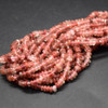 Andesine (Red Labradorite) FACETED Rondelle Spacer Beads - 4mm x 2mm - 15'' strand, for Jewellery Making, DIY
