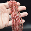 Andesine (Red Labradorite) FACETED Rondelle Spacer Beads - 4mm x 2mm - 15'' strand, for Jewellery Making, DIY