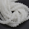 White Snow Jade Agate SMOOTH Rondelle Spacer Beads - 6mm x 4mm - 15'' Strand, for Jewellery making