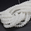 White Snow Jade Agate SMOOTH Rondelle Spacer Beads - 6mm x 4mm - 15'' Strand, for Jewellery making