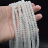 White Snow Jade Agate SMOOTH Rondelle Spacer Beads - 6mm x 4mm - 15'' Strand, for Jewellery making