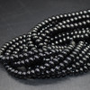 Black Agate SMOOTH Rondelle Spacer Beads - 6mm x 4mm - 15'' Strand, for Jewellery making