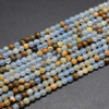 Blue Aquatine Lemurian Calcite Gemstone SMOOTH Round Beads  3mm  15 Strand, for Jewellery making, DIY