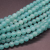 Peruvian Amazonite Gemstone Round Beads - 8mm - Large Hole (2mm) Gemstone Round Beads for Jewellery Making  - 15'' strand