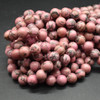 Rhodonite (pink) Gemstone Round Beads - 12mm - 15'' strand, for Jewellery making, DIY