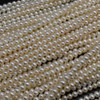 Natural Freshwater Potato Round Pearl Beads - White - 4mm - 5mm - 15'' Strand, for Jewellery making DIY