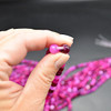 Pink Banded Agate Gemstone Round Beads - 8mm - Large Hole (2mm) Gemstone Round Beads For Jewellery Making  - 15'' Strand