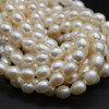 Freshwater Pearl Beads - Rice Pearls - White - 8mm - 9mm x 7mm - 15'' Strand - For Jewellery Making - DIY Necklace Bracelet