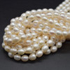 Freshwater Pearl Beads - Rice Pearls - White - 8mm - 9mm x 7mm - 15'' Strand - For Jewellery Making - DIY Necklace Bracelet