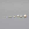 Top Quality Grade AAAAA Natural Freshwater Half Drilled Round Pearl Beads - White - A Pair (2 count) - for Pearl Earrings / Ring - 8 Sizes to choose