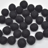 100% Wool Felt Balls - 1.5cm - Black - 25 Count / 100 Count