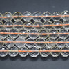 PALE Heat Treated Citrine Faceted Semi-precious Gemstone Round Beads - 10mm - 15" long strand