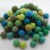 100% Wool Felt Balls - 100 Count - 2.5cm - Green Colours