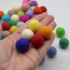 100% Wool Felt Balls - 30 Count - 2cm - Assorted