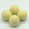 100% Wool Felt Balls - 5 Count - 4cm - Cream
