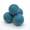 100% Wool Felt Balls - 5 Count - 4cm - Teal Green