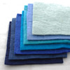 Handmade 100% Wool Felt Sheets - Approx 5mm Thick - 6" Square Bundle - Blue Colours