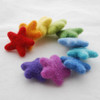 100% Wool Felt Stars - 10 Count - approx 3cm - Rainbow Colours