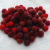 100% Wool Felt Balls - 100 Count - 2cm - Red Colours
