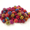 Assorted Stripe Swirl 100% Wool Felt Balls - 100 Count - 2.5cm