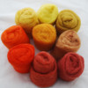 Wool Roving - Orange Yellow Colours - 225g