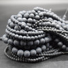 High Quality Grade A Black Agate Onyx Frosted / Matte Semi-precious Gemstone Round Beads 4mm, 6mm, 8mm, 10mm