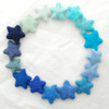 100% Wool Felt Stars - 16 Count - approx 3.5cm - Assorted Blue Colours