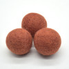 100% Wool Felt Balls - 5 Count - 4cm - Dark Chestnut Red
