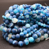High Quality Grade A Blue Banded Agate Frosted / Matte Semi-precious Gemstone Round Beads 4mm, 6mm, 8mm, 10mm