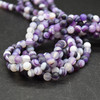 High Quality Grade A Purple Banded Agate Frosted / Matte Semi-precious Gemstone Round Beads 4mm, 6mm, 8mm, 10mm