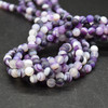 High Quality Grade A Purple Banded Agate Frosted / Matte Semi-precious Gemstone Round Beads 4mm, 6mm, 8mm, 10mm