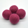 100% Wool Felt Balls - 5 Count - 4cm - Rosewood Red
