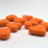 100% Wool Felt Hearts - 10 Count - approx 3cm - International Orange