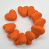 100% Wool Felt Hearts - 10 Count - approx 3cm - International Orange