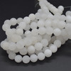 High Quality Grade A Natural White Jade Frosted / Matte Gemstone Round Beads 4mm, 6mm, 8mm, 10mm sizes