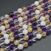 Heat Treated Citrine  Amethyst Prehnite Rose Quartz  Mixed Gemstone Round Beads - 8mm