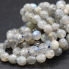 High Quality Grade A Natural Labradorite Faceted Semi-Precious Gemstone Round Beads 6mm, 8mm, 10mm, 12mm sizes - 15" long