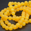 High Quality Grade A Yellow Agate Frosted / Matte Semi-precious Gemstone Round Beads 4mm, 6mm, 8mm, 10mm sizes