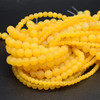 High Quality Grade A Yellow Agate Frosted / Matte Semi-precious Gemstone Round Beads 4mm, 6mm, 8mm, 10mm sizes